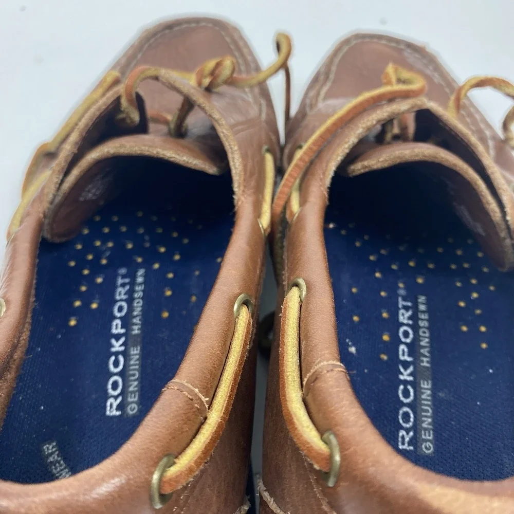 Rockport mens washable boat shoes size 8 M classic tan